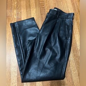 Babaton Aritzia Faux Vegan Leather Black Pants Commander -size 4